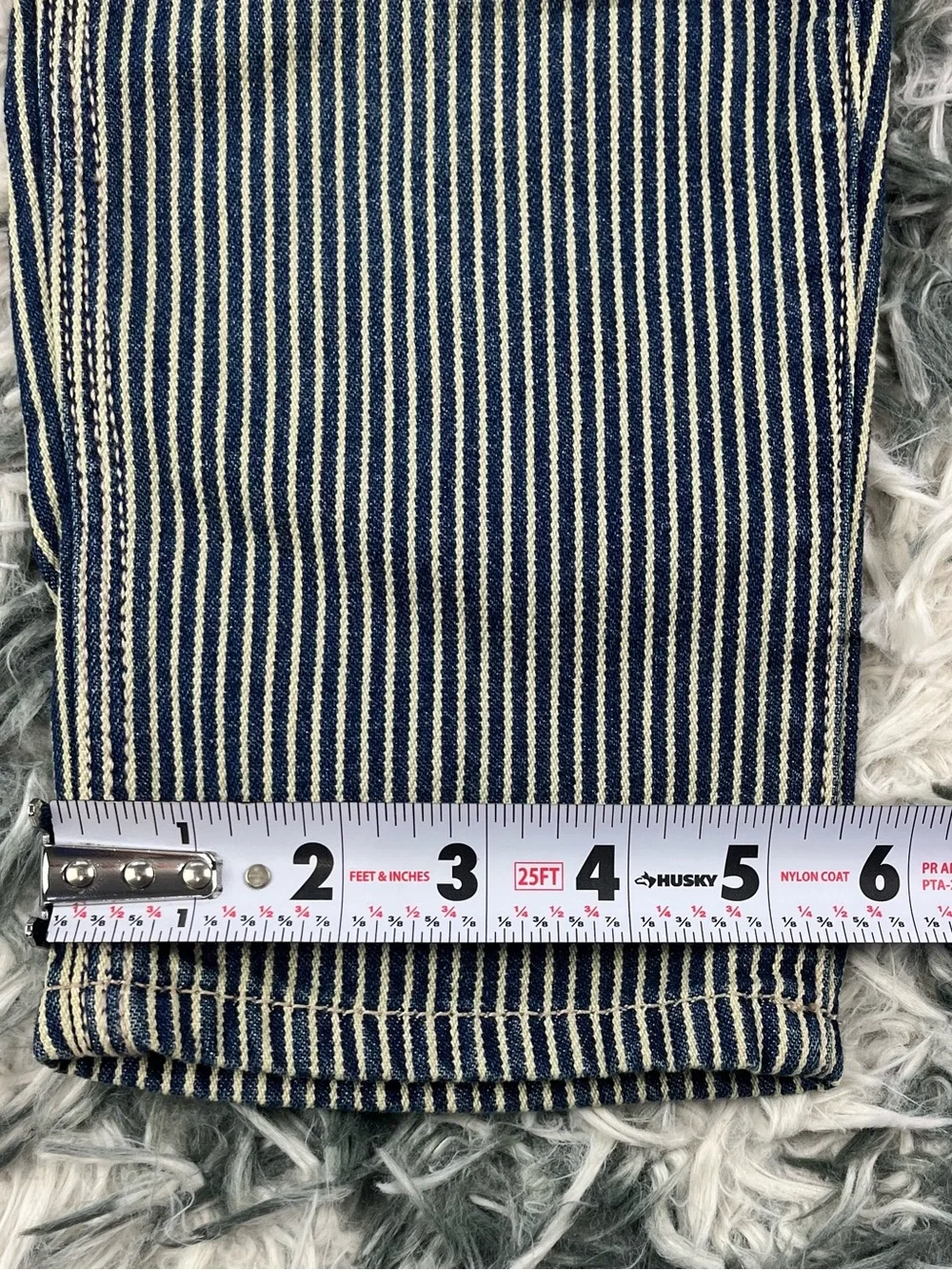 NWT Oshkosh B’gosh Kids Toddler Carpenter Jeans Blue White Hickory Striped 24M